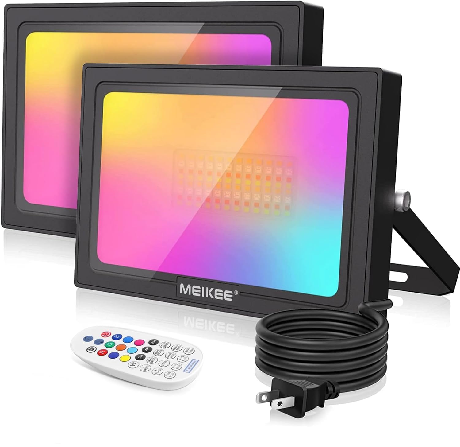 Amazon.co.jp : MEIKEE 2個セット 60W RGB投光器 昼白色付き 3000LM高